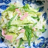 レタス・ハム・みず菜の胡桃マヨサラダ